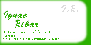 ignac ribar business card